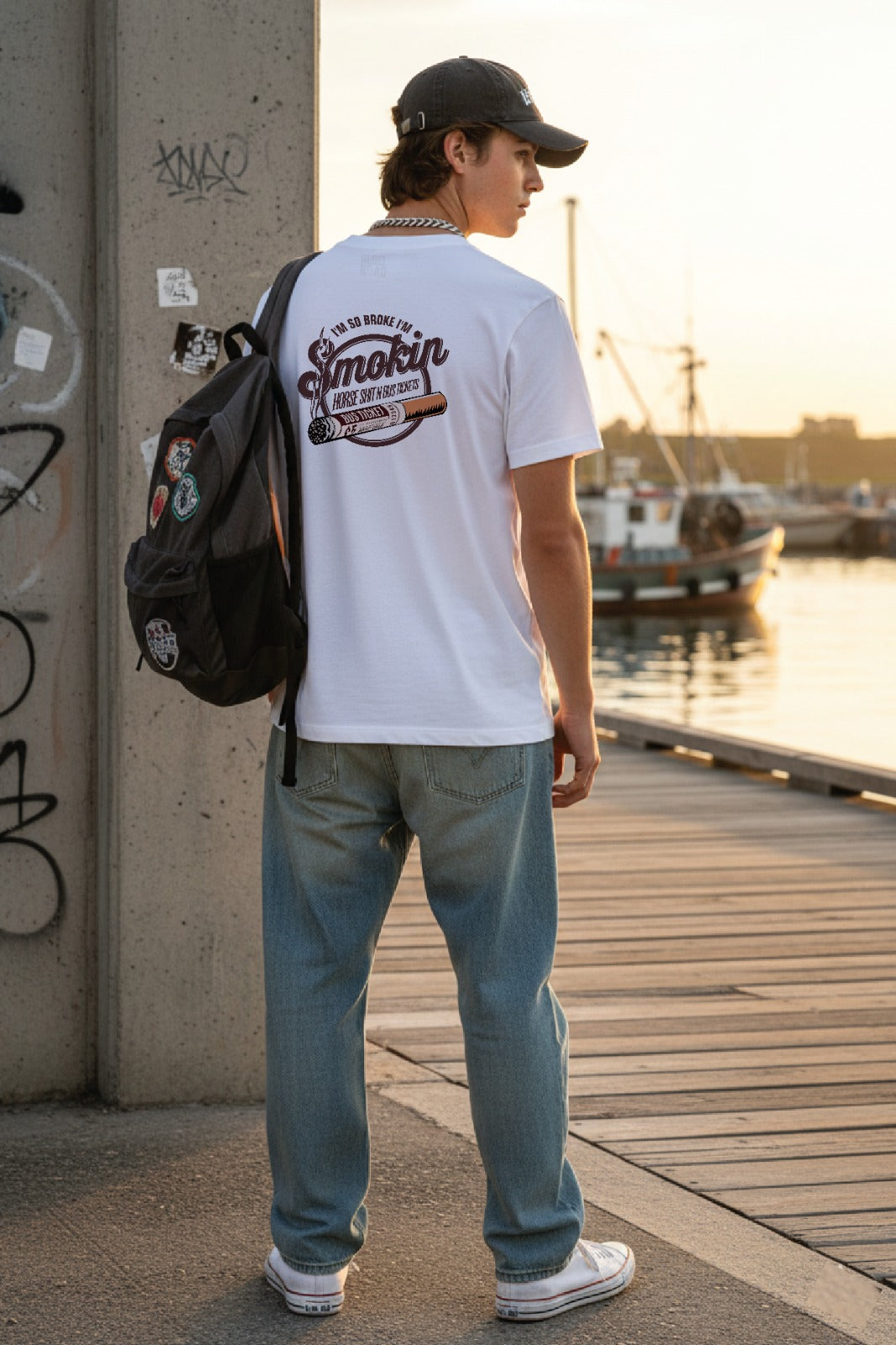 “I’m So Broke I’m Smokin’ Horse Sh*t N Bus Tickets” Tee White