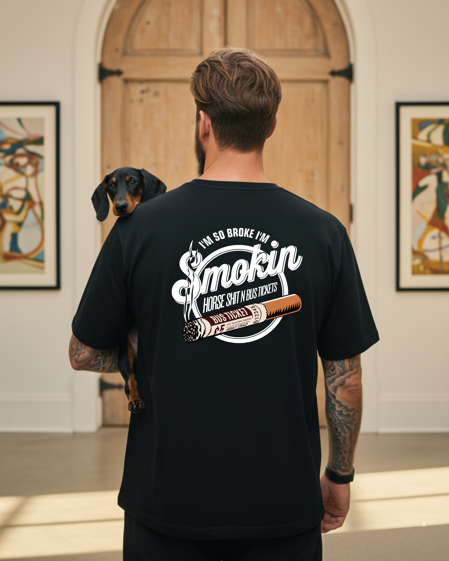 “I’m So Broke I’m Smokin’ Horse Sh*t N Bus Tickets” Tee Black